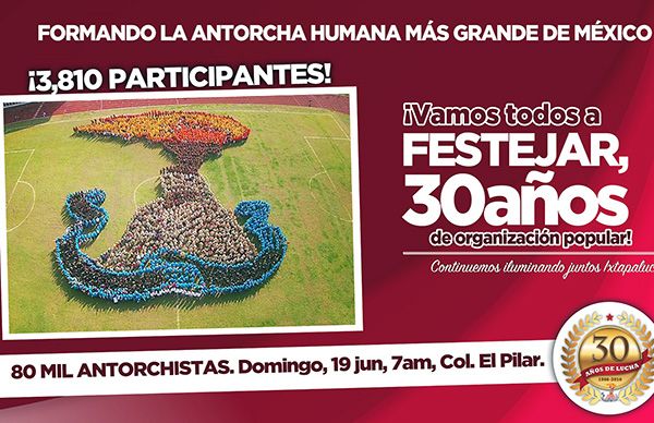 Logran Antorcha Humana más grande de México¦ ¡con 3,810!