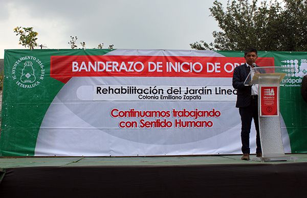 Construcción de jardín lineal, en lo que fue un canal a cielo abierto