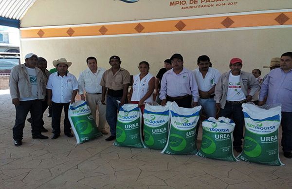 Se benefician con fertilizante campesinos de Tatahuicapan