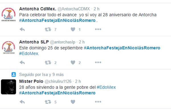  Apoyan en redes sociales el 28 aniversario del antorchismo en el noroeste mexiquense