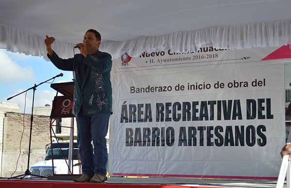 Antorcha gestiona área recreativa en barrio Artesanos de Chimalhuacán