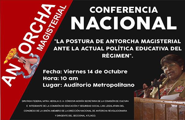 Anuncia Antorcha Magisterial 2do.Congreso Nacional