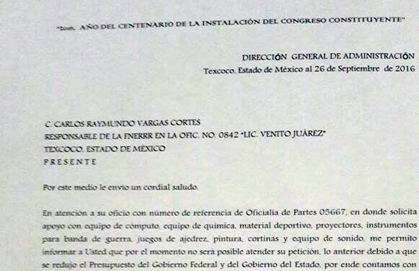 Ayuntamiento niega apoyos a estudiantes de Texcoco