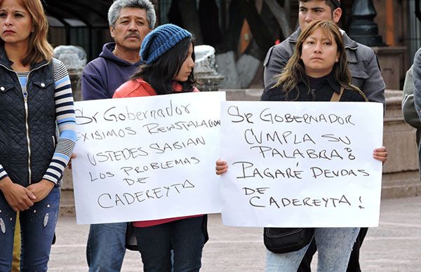 Exigen reincorporación de trabajadores despedidos por el municipio de Cadereyta