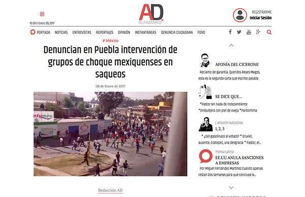 Culpar a los antorchistas del vandalismo desatado por el gasolinazo  es una calumnia intencional y perversa, pero indispensable para los planes políticos de sus promotores y difusores