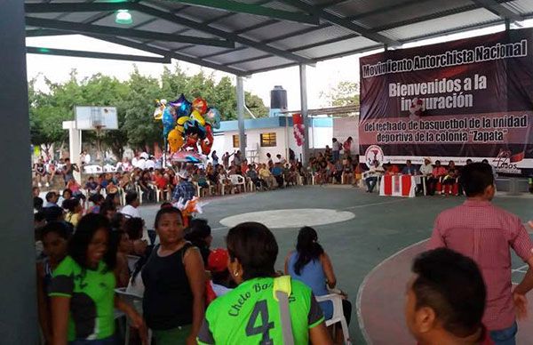 Techado de cancha en la colonia Zapata, un logro para el deporte acapulqueño 