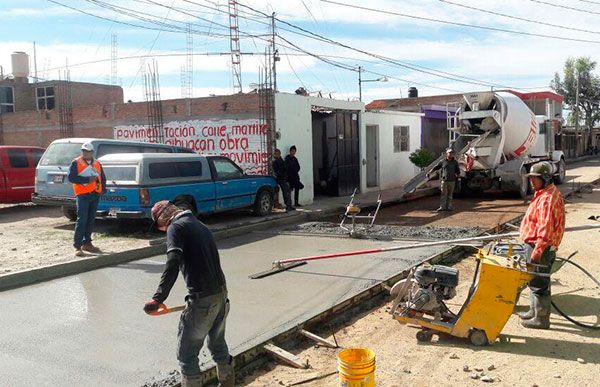 Por concluir pavimentaciones en colonias antorchistas