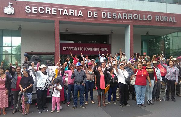 Se manifiestan pequeños productores ante la Seder