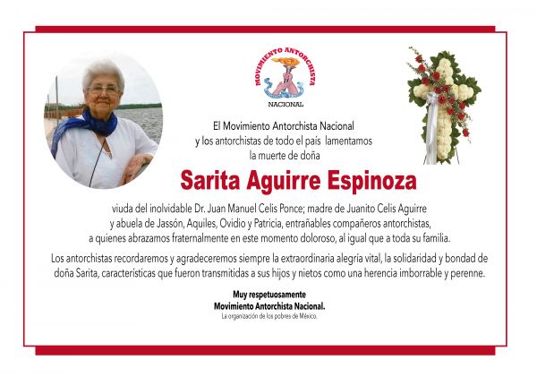 Esquela: Doña Sarita Aguirre Espinoza