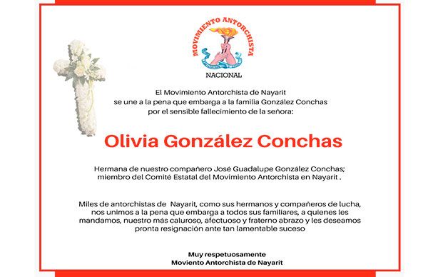 Esquela: Olivia González Conchas 