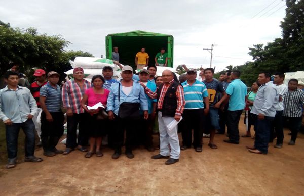 Reciben fertilizante campesinos de Hueyapan de Ocampo