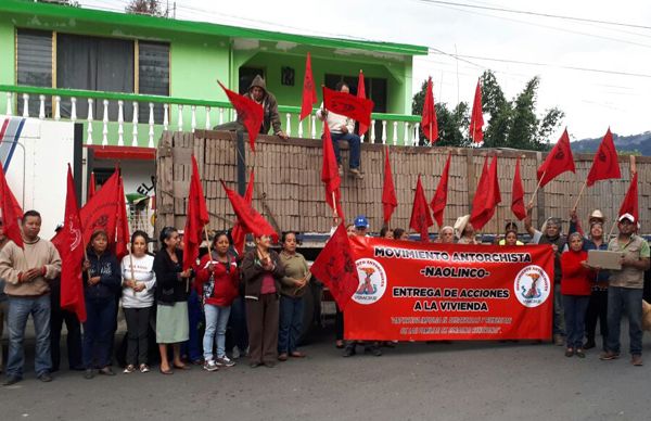 Entrega Antorcha 29 paquetes de acciones para la vivienda a familias de Naolinco