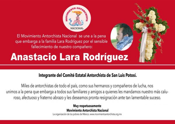 Esquela: Anastacio Lara Rodríguez