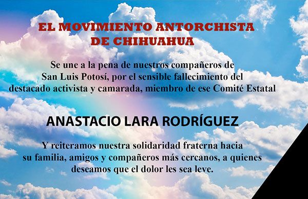 Esquela: Anastasio Lara Rodríguez