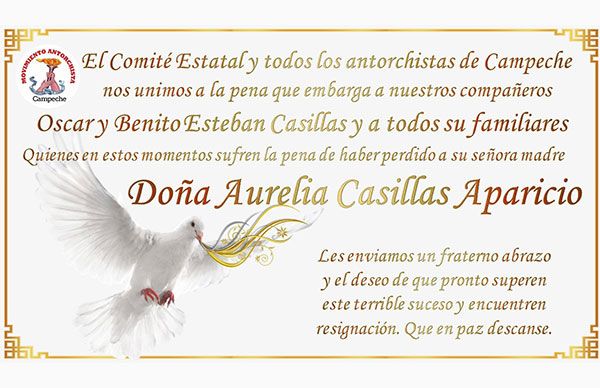 Esquela: Aurelia Casillas Aparicio 