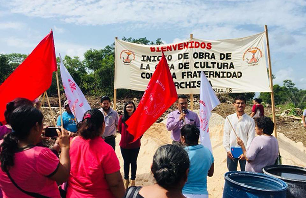 Arranca construcción de la Casa de Cultura en Fraternidad Antorchista 