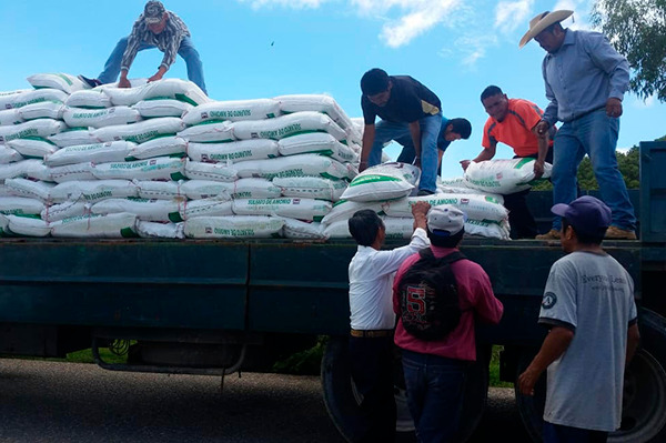 Continúa la entrega de fertilizante en Olinalá