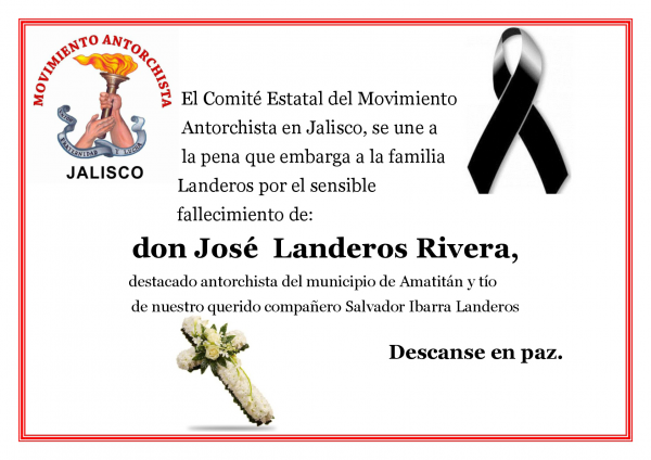 Esquela: José Landeros Rivera 