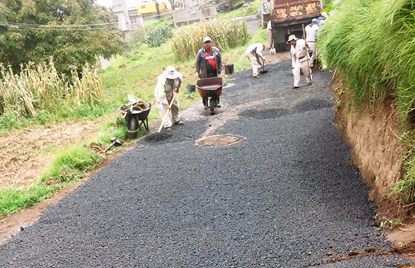 Antorcha logra pavimentación de calle en San Pablo, Milpa Alta