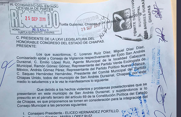 Incertidumbre electoral en San Andres Duraznal   