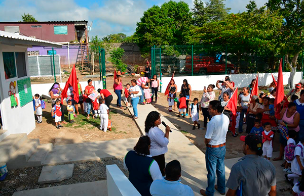 Antorchistas celebran mejoras al kínder Francisco Gabilondo Soler