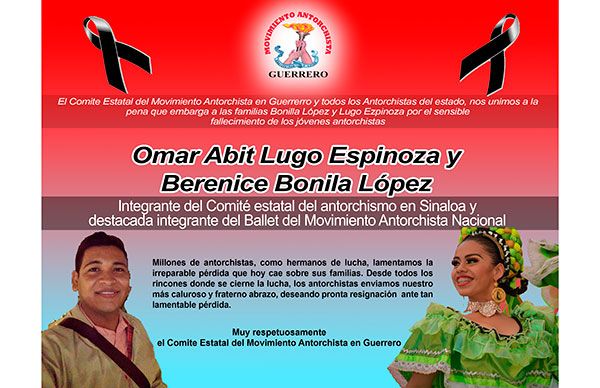 Esquela: Omar Abit Lugo Espinoza y Berenice Bonilla López