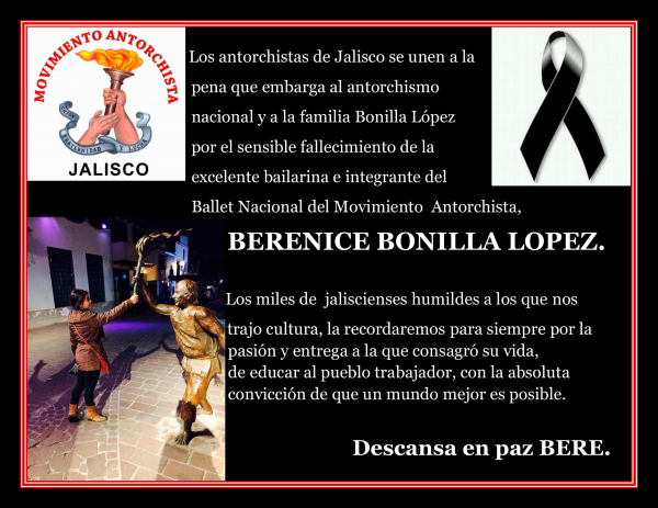 Esquela: Berenice Bonilla López 