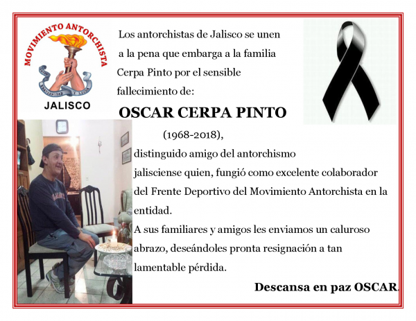 Esquela: Oscar Cerpa Pinto 