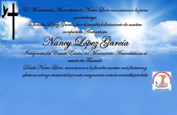 Esquela: Nancy López García 