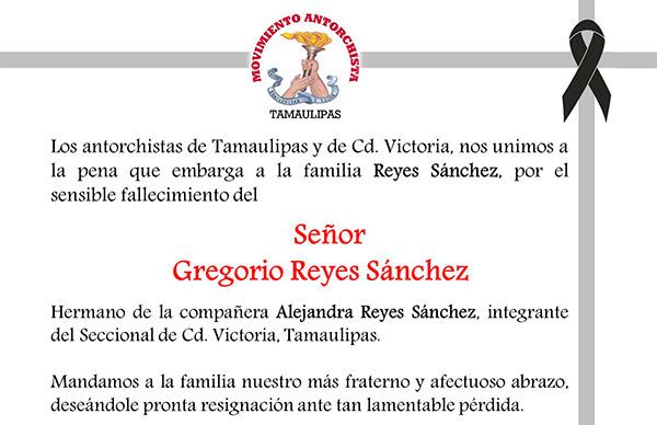 Esquela: Gregorio Reyes Sánchez 