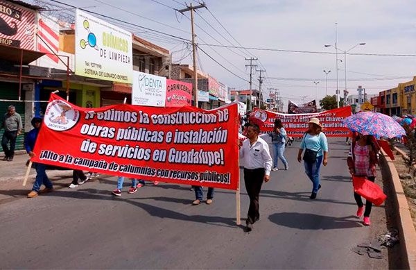 En Guadalupe, represión y calumnias en vez de obras