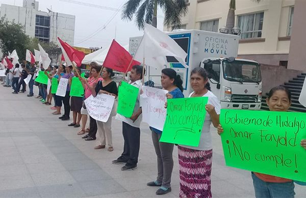 Con cadenas humanas antorchistas de Tamaulipas se solidarizan con sus compañeros de Hidalgo