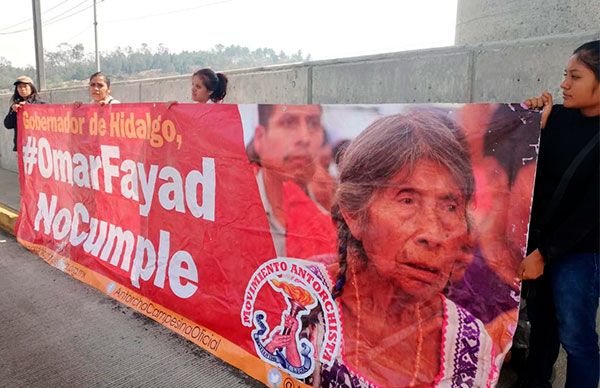 Se manifiestan morelenses en contra del mal Gobierno hidalguense