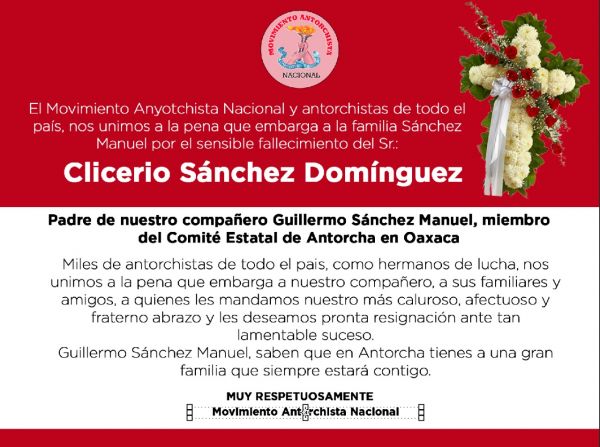 Esquela: Clicerio Sánchez Domínguez 