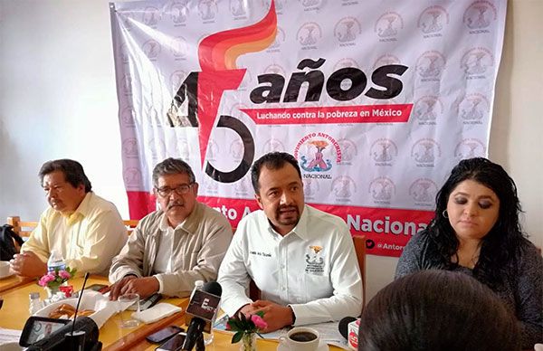 Anuncia Antorcha festejos por 45 aniversario donde reunirá a 500 mil mexicanos