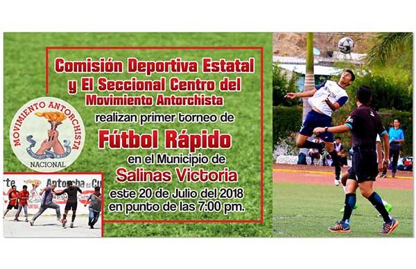 Comisión Deportiva de Antorcha en Nuevo León invita a Torneo de Futbol 