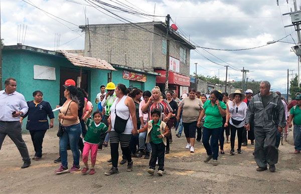 Gracias a la gestión de Antorcha, CFE y Gobierno Central realizan recorrido en Atotolco, Tláhuac