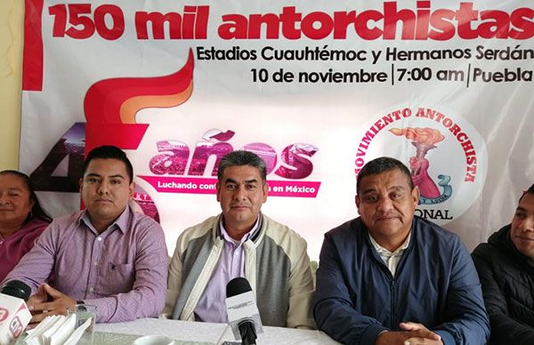 Anuncian en Huauchinango 45 Aniversario de Antorcha