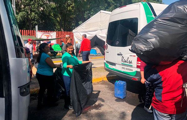 La limpieza es primero en plantón antorchista.