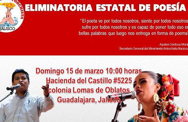 Invita antorchismo jalisciense a eliminatoria estatal de poesía