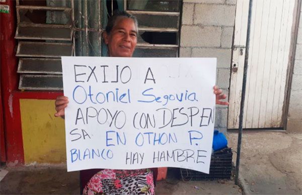 Demandan familias apoyo alimentario a alcalde de Chetumal 