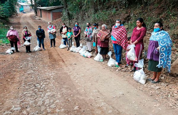 Se distribuyen paquetes de alimentos en el municipio de Salvador Escalante