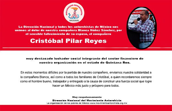 Esquela | Cristóbal Pilar Reyes