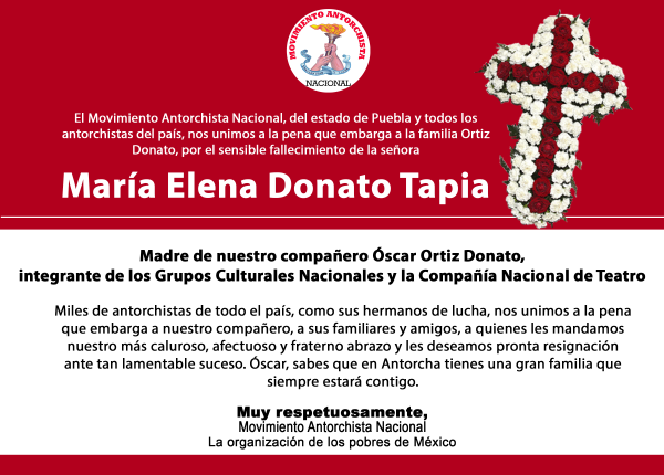 Esquela: María Elena Donato Tapia