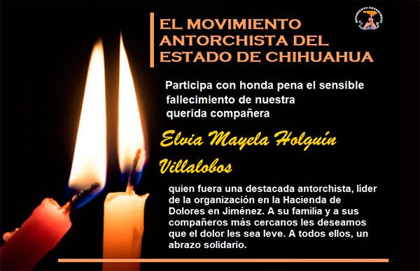 Esquela: Elvia Mayela Holguín Villalobos 