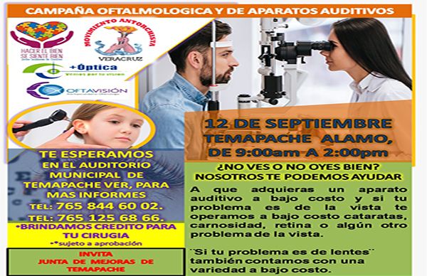 Antorcha beneficia con salud visual y auditiva