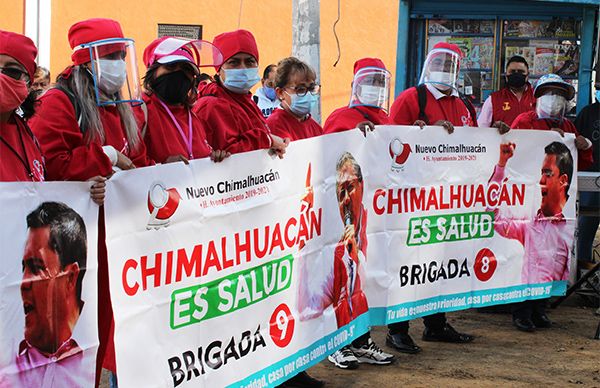 Chimalhuacán aumenta brigadas covid en barrio Xochiaca