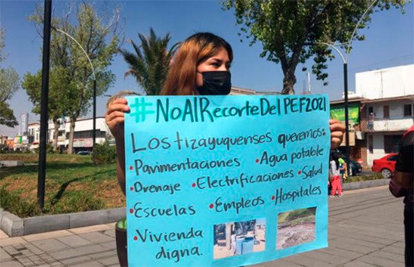 Protestan en municipios de Hidalgo en contra de recortes al PEF 2021 