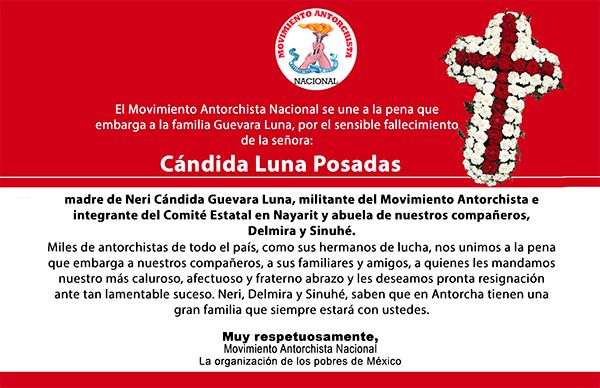 Esquela | Cándida Luna Posadas 