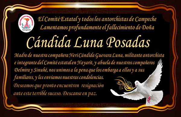 Esquela |  Cándida Luna Posadas